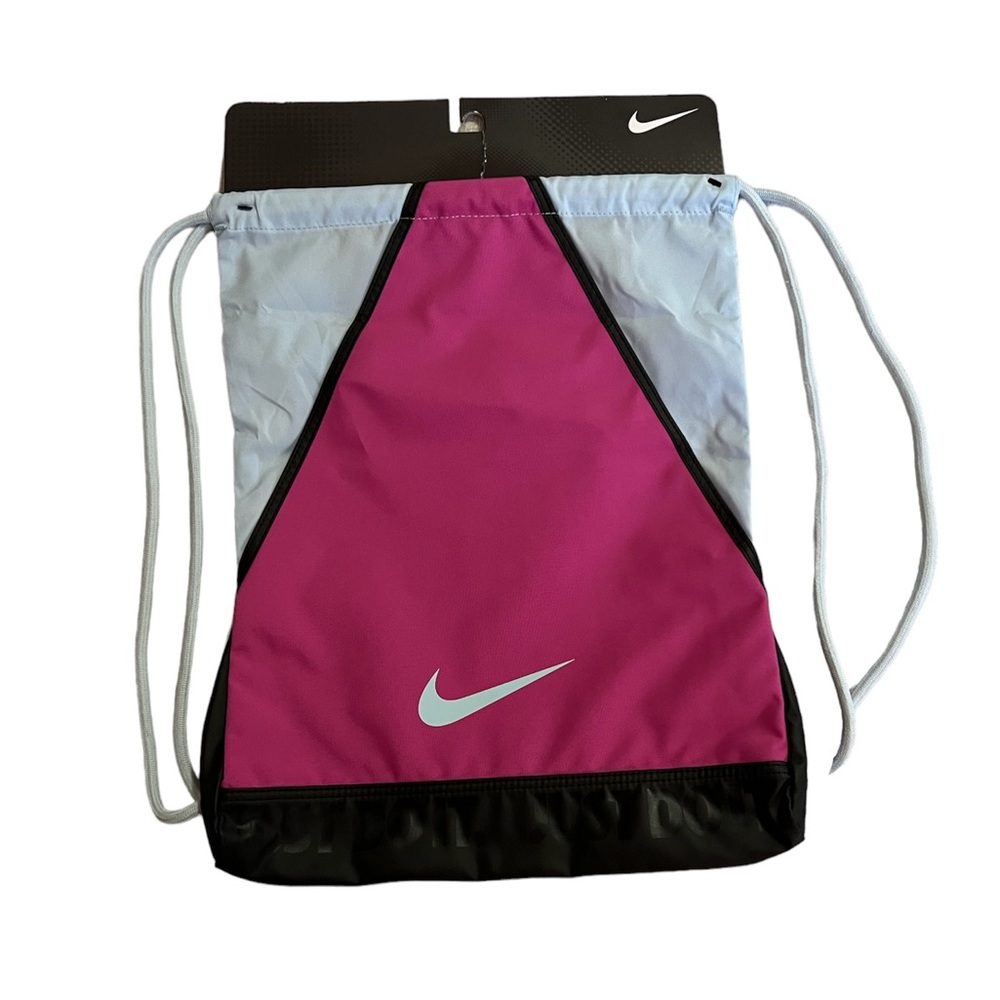 NWT Women’s GymSack Sports Drawstring Bag Backpack in Black/Pink/Blue